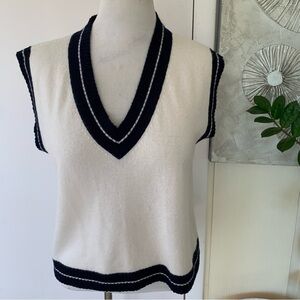 NWOT AUQA by Venus Williams white cashmere women's vest Size L
